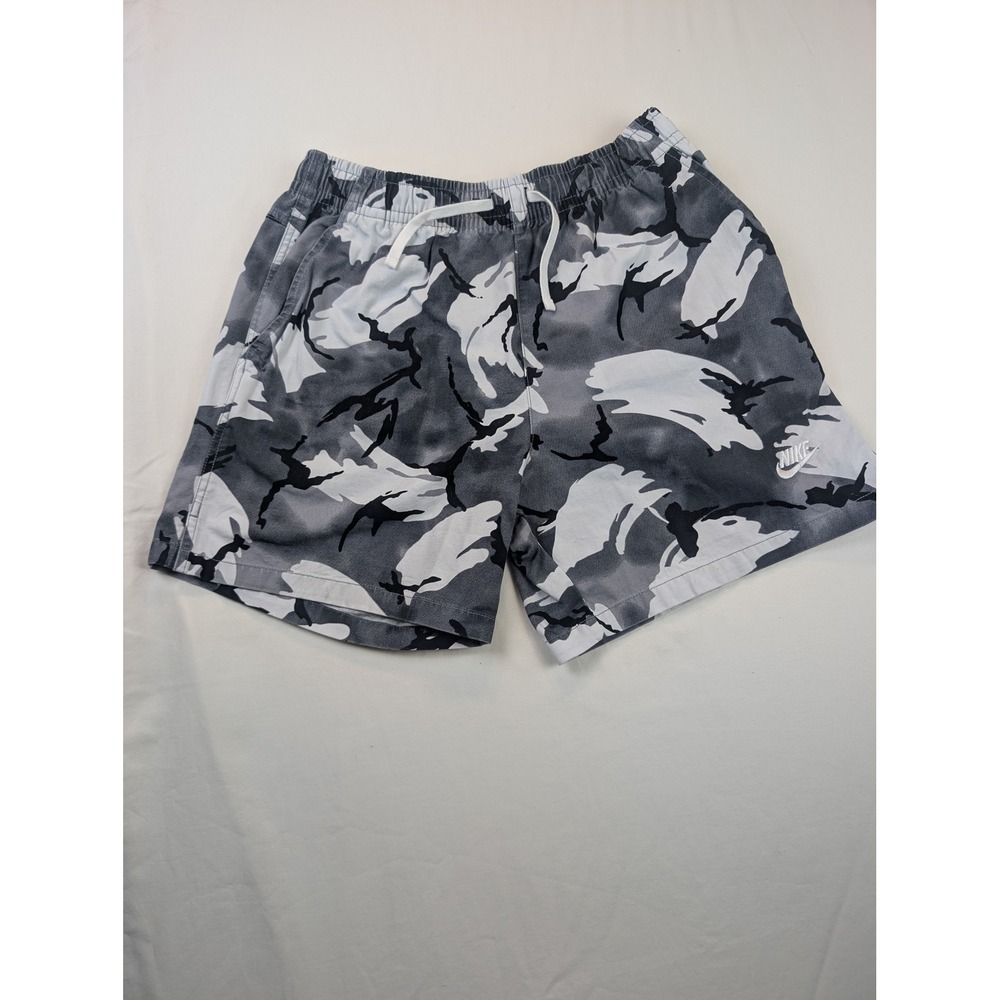 Nike Mens Camo Shorts Gray White Black Camouflage Athletic Sportswear Medium